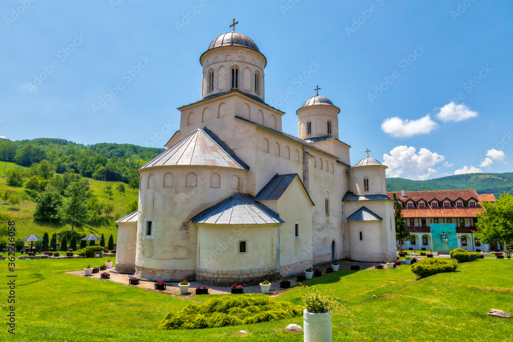 Medieval Mileseva Monastery. 13th century Serbian Orthodox monastery was founded by Serbian King Stefan Vladislav Nemanjic. Located near Prijepolje, Serbia.