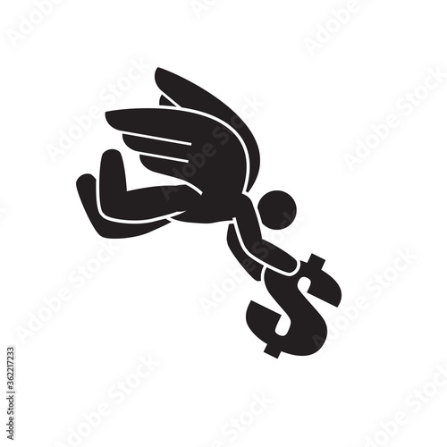 Angel investor - unexpected financial help or lottery win illustration