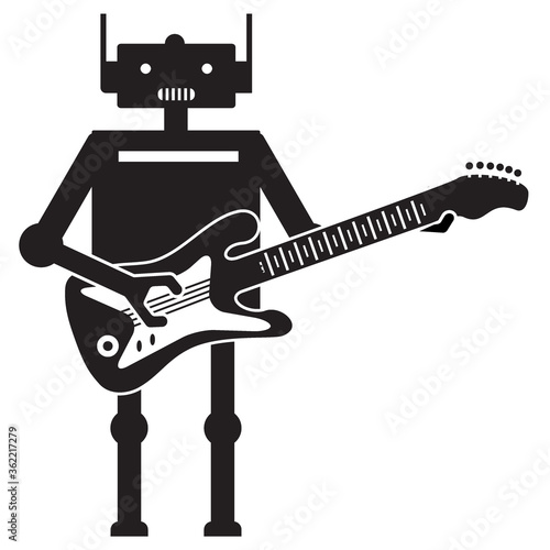 electronic music - robot playing electric guitar