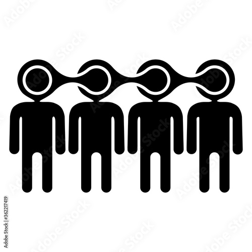 viral idea passed from peer to peer - simple icon