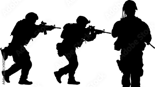 Swat forces  / silhouette vector