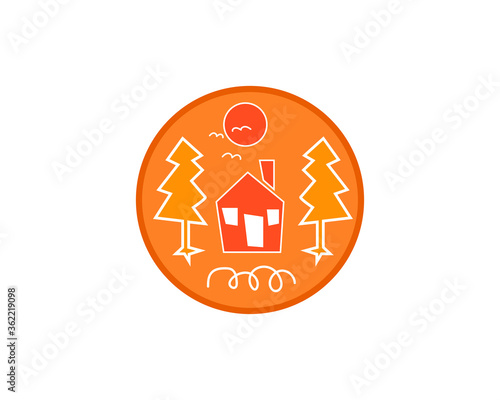 Villa Vintage. Good for bungalow and villas mascot. 