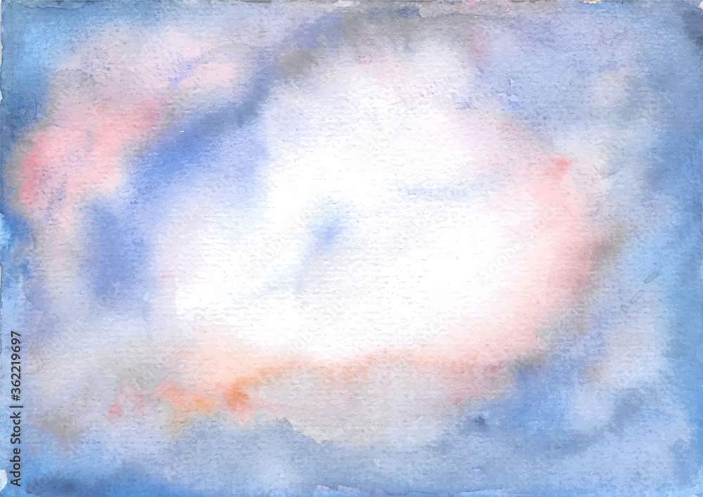 misty cloud blue pink abstract painting background watercolor