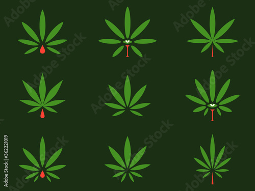 Hemp leafs vol.1 colored vector design