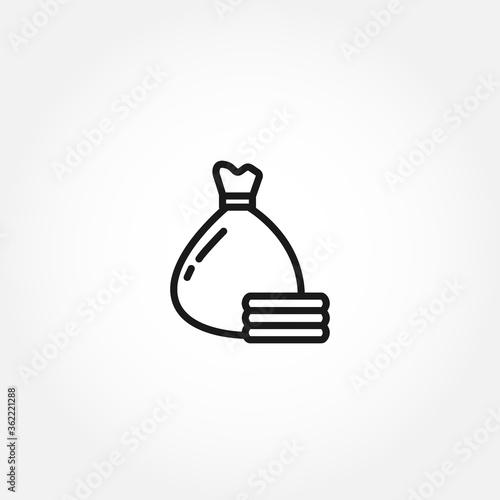 Money pouch line icon. pouch isolated line icon