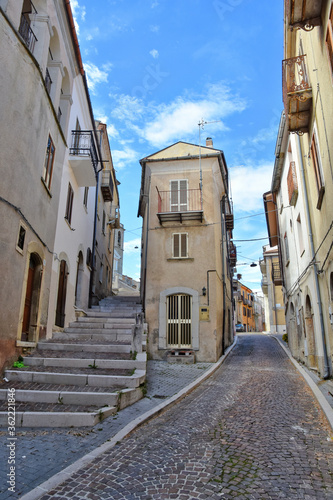 A street between the houses of the old town of Santa Maria del Molise, Italy.