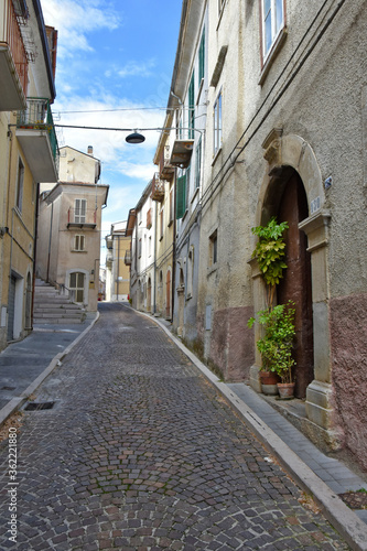 A street between the houses of the old town of Santa Maria del Molise  Italy.