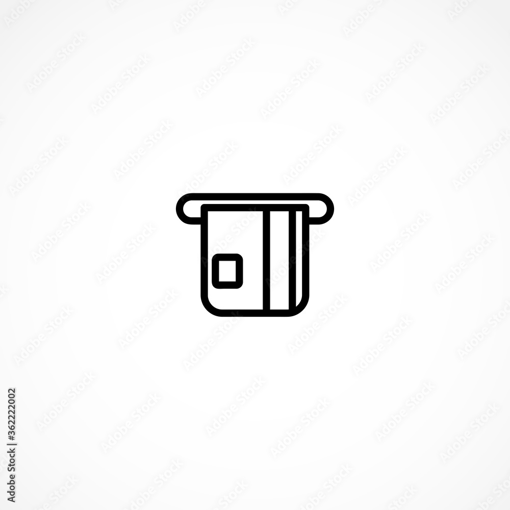 Insert credit card to ATM line icon Insert credit card to ATM line icon