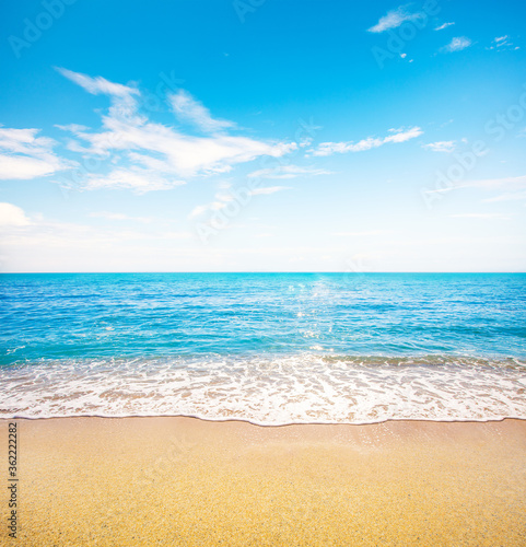 beautiful tropical beach and beautiful waves