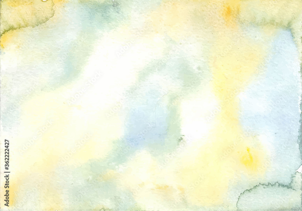 Soft yellow Blue abstract texture watercolor background