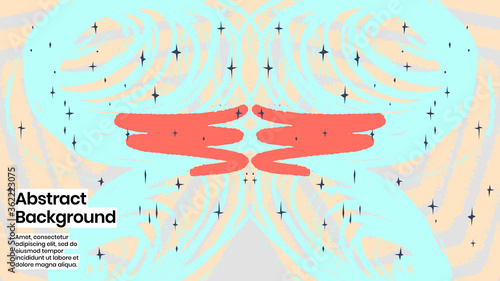 Abstract background illustration. Colorful scribble, stars and paint strokes. Decorative chaos wallpaper, backdropfor cover, invitation, banner, placard, brochure, poster, card, flyer and other.