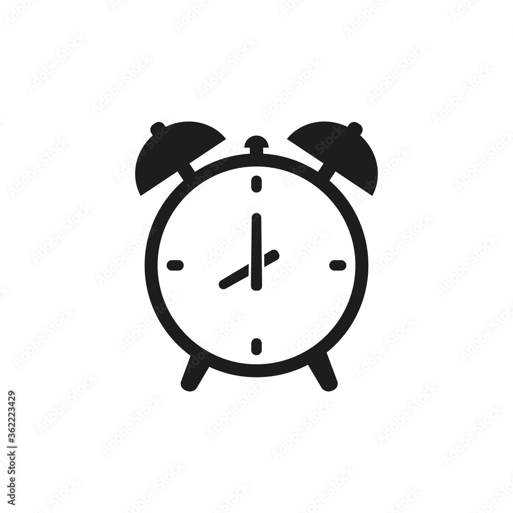 Alarm clock icon. Vector illustration. Flat design. Alarm clock icon. Vector illustration. Flat design.