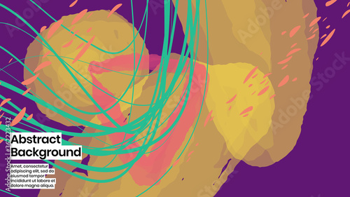 Abstract background illustration. Colorful lines, petals and paint strokes. Decorative chaos wallpaper, backdropfor cover, invitation, banner, placard, brochure, poster, card, flyer and other. Eps10.