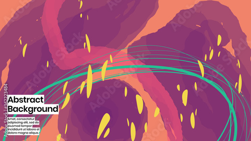 Abstract background illustration. Colorful lines, petals and paint strokes. Decorative chaos wallpaper, backdropfor cover, invitation, banner, placard, brochure, poster, card, flyer and other. Eps10.