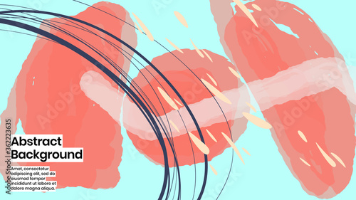 Abstract background illustration. Colorful lines, petals and paint strokes. Decorative chaos wallpaper, backdropfor cover, invitation, banner, placard, brochure, poster, card, flyer and other. Eps10.