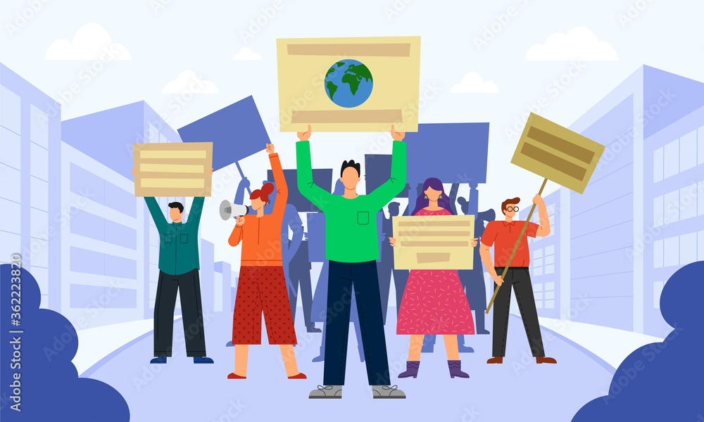 Vector illustration of people who are protesting Vector illustration of people who are protesting