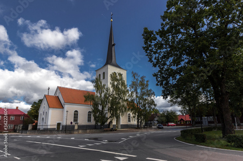 Panorama of the Church in Paide, central Estonia. The ancient Catholic Church and the heritage of the Middle Ages