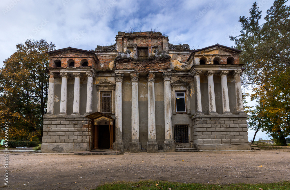 Abandoned manor, the ruins of the palace of the old merchant. Sights of Russia