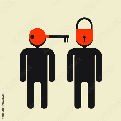 introvert vs extrovert or personal key, individual approach 