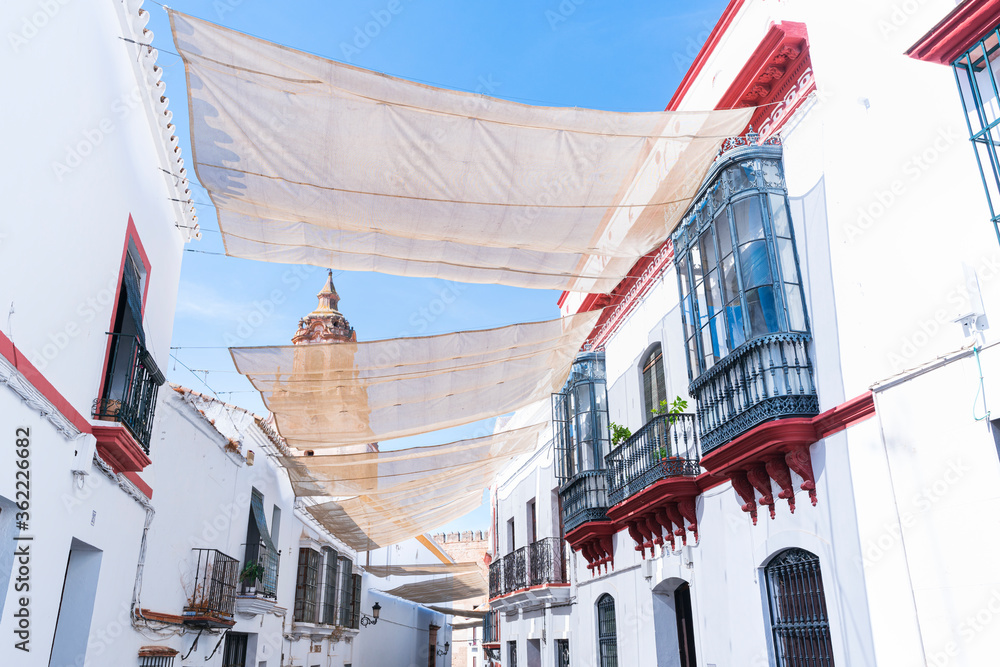 Obraz premium Prim street, Carmona town, Sevilla province, Andalusia, Spain, Europe