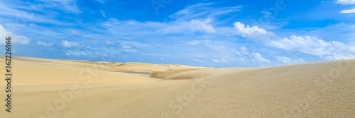 Lencois Maranhenses, National Park, Maranhao. Web banner in panoramic view. © marabelo