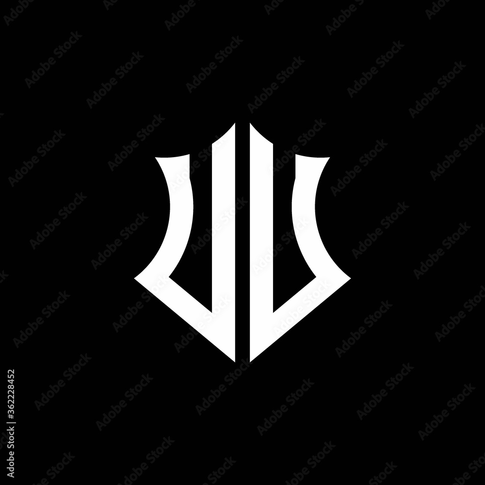 UU monogram logo with a sharp shield style UU monogram logo with a sharp shield style