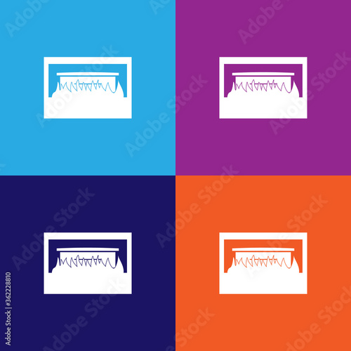 Cremation illustration icon vector on multicolored background
