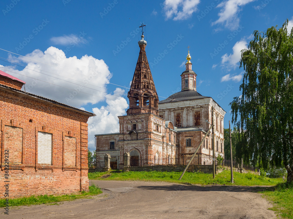 Old abandoned orthodox church in Solvychegodsk.