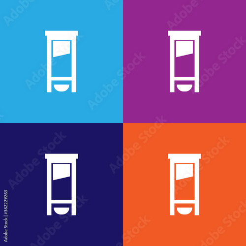 Guillotine illustration icon vector on multicolored background
