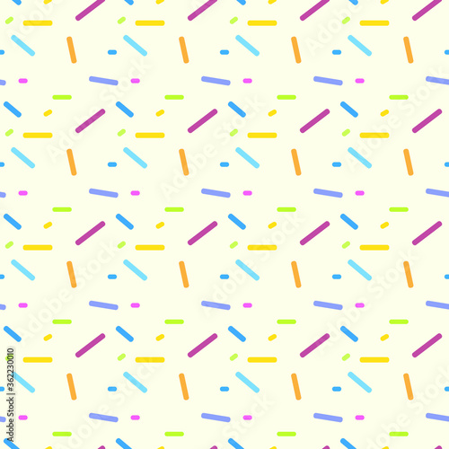 Multicolored seamless pattern with different figures. Vector abstract chaotic texture with geometrical shapes.Design template for wallpaper,fabric,wrapping,textile