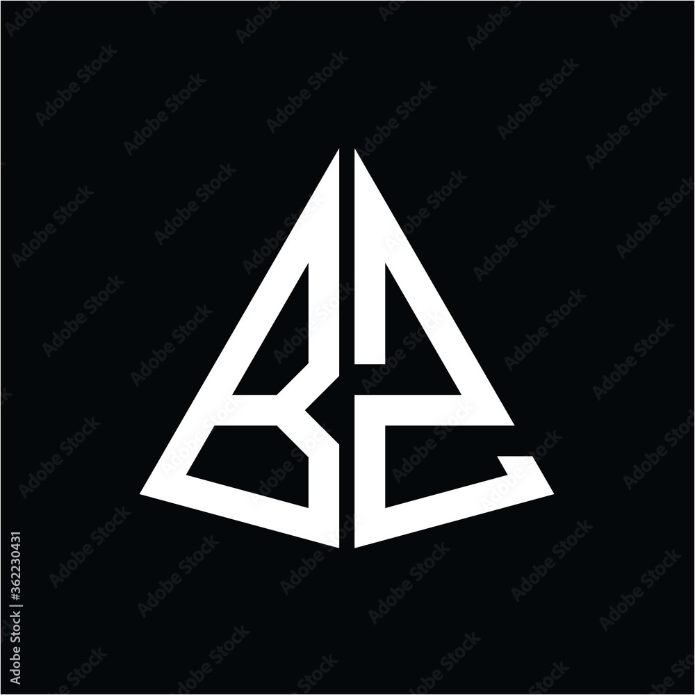 B Z white triangle initials with a black background B Z white triangle initials with a black background