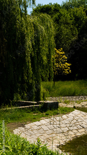 Beautiful views in the Silesian park in Chorzów. Ready for entry.