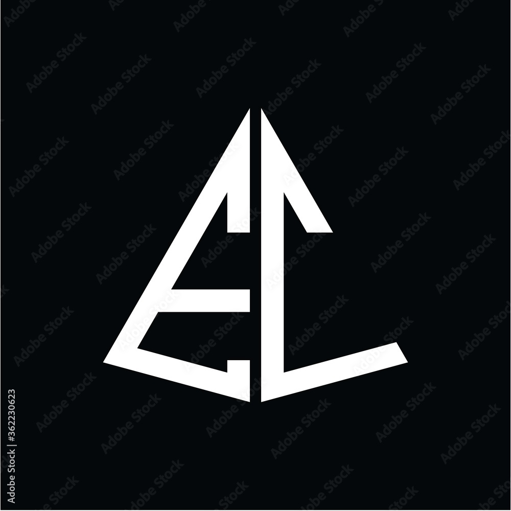 E C white triangle initials with a black background E C white triangle initials with a black background