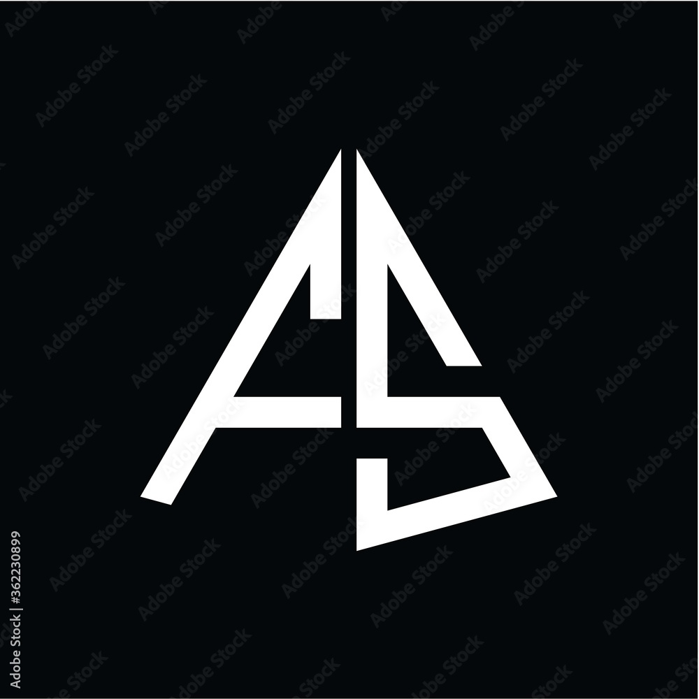 F S white triangle initials with a black background F S white triangle initials with a black background