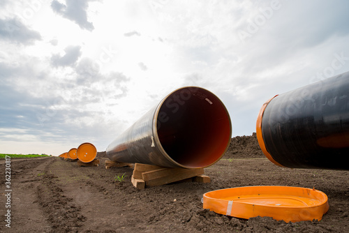 Construction works for gas-transmission pipeline