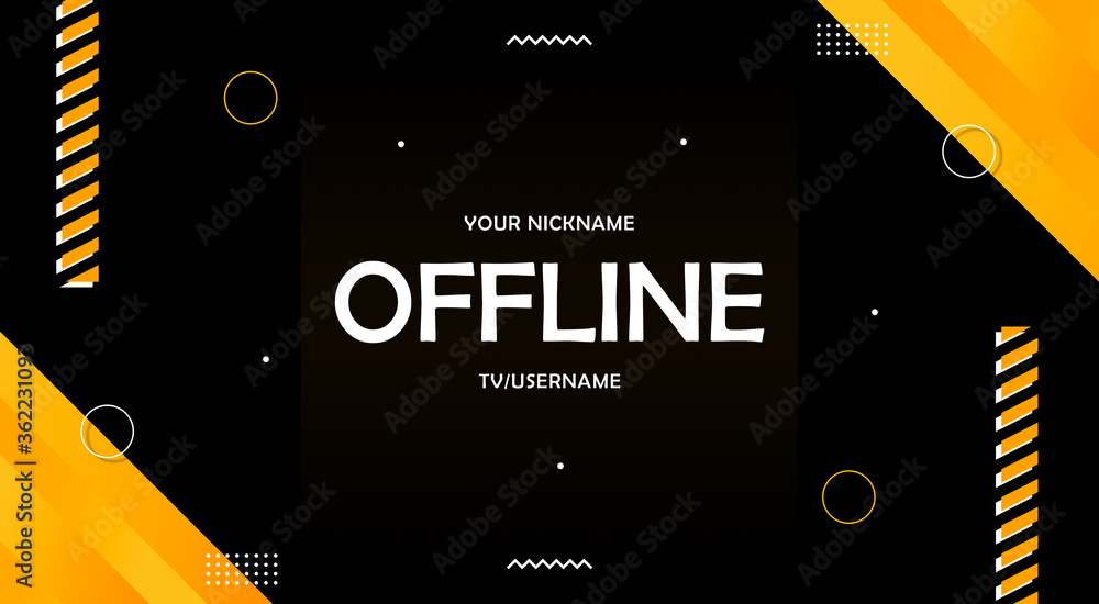 Banner de jogos offline com fundo preto hexagonal