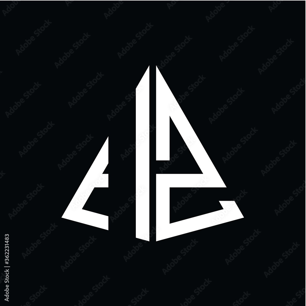 I Z white triangle initials with a black background I Z white triangle initials with a black background
