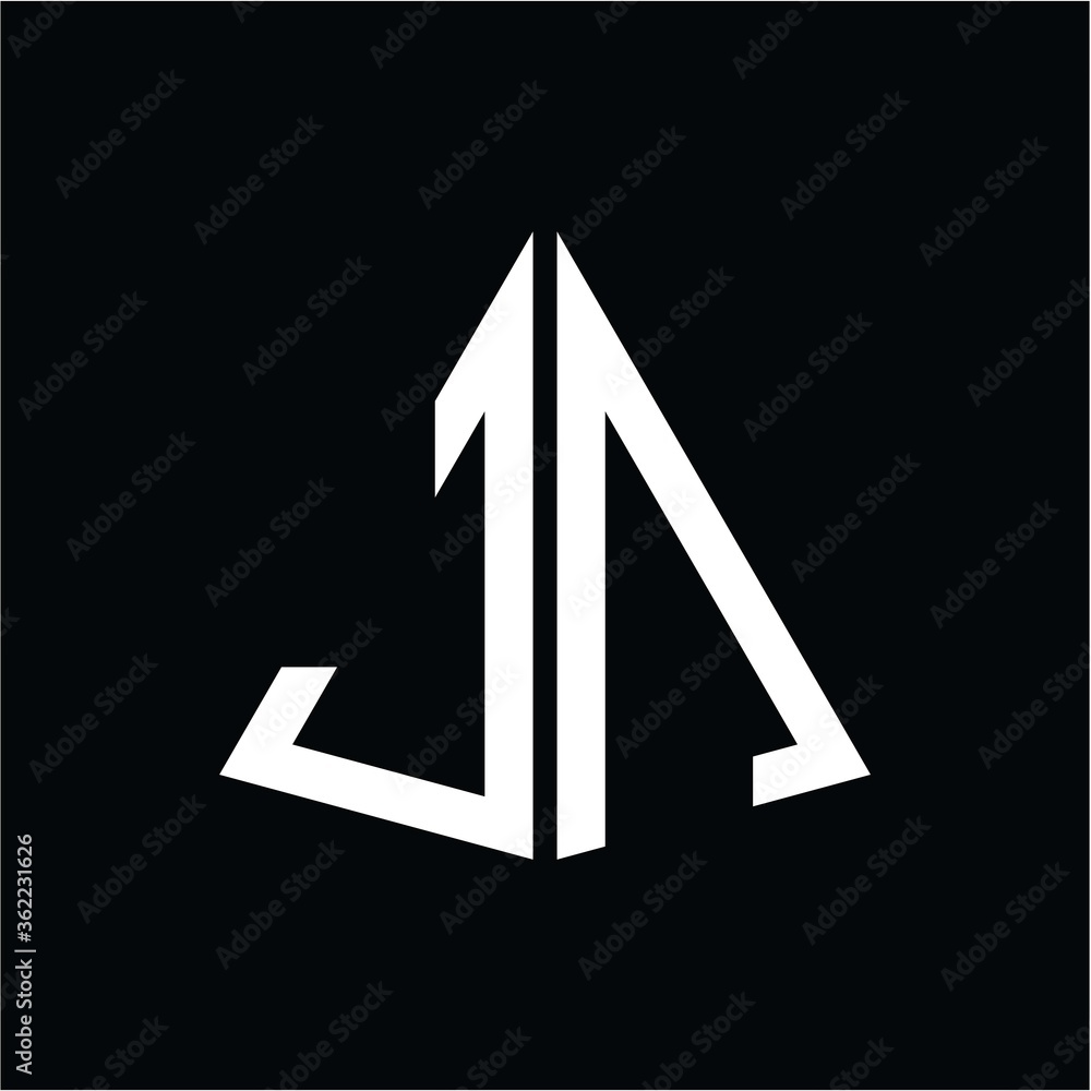 J N white triangle initials with a black background J N white triangle initials with a black background