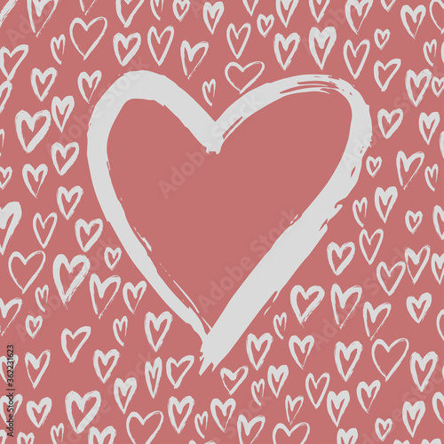 Brush painted vector heart.