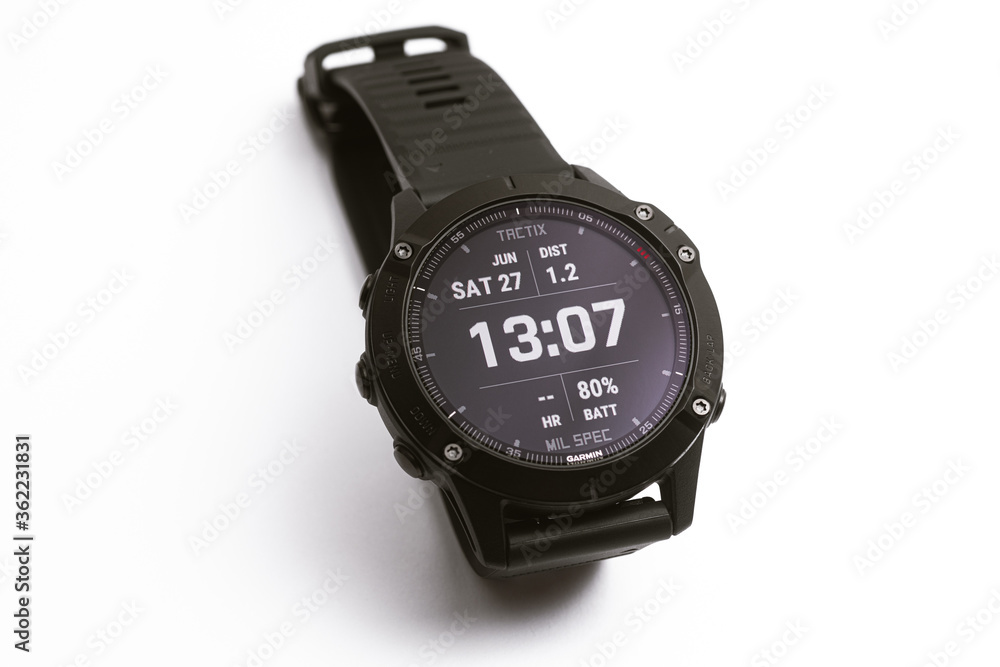 smart watch isolated on white background. Garmin Fenix 6 Pro Smart watch and Stock Photo | Adobe Stock