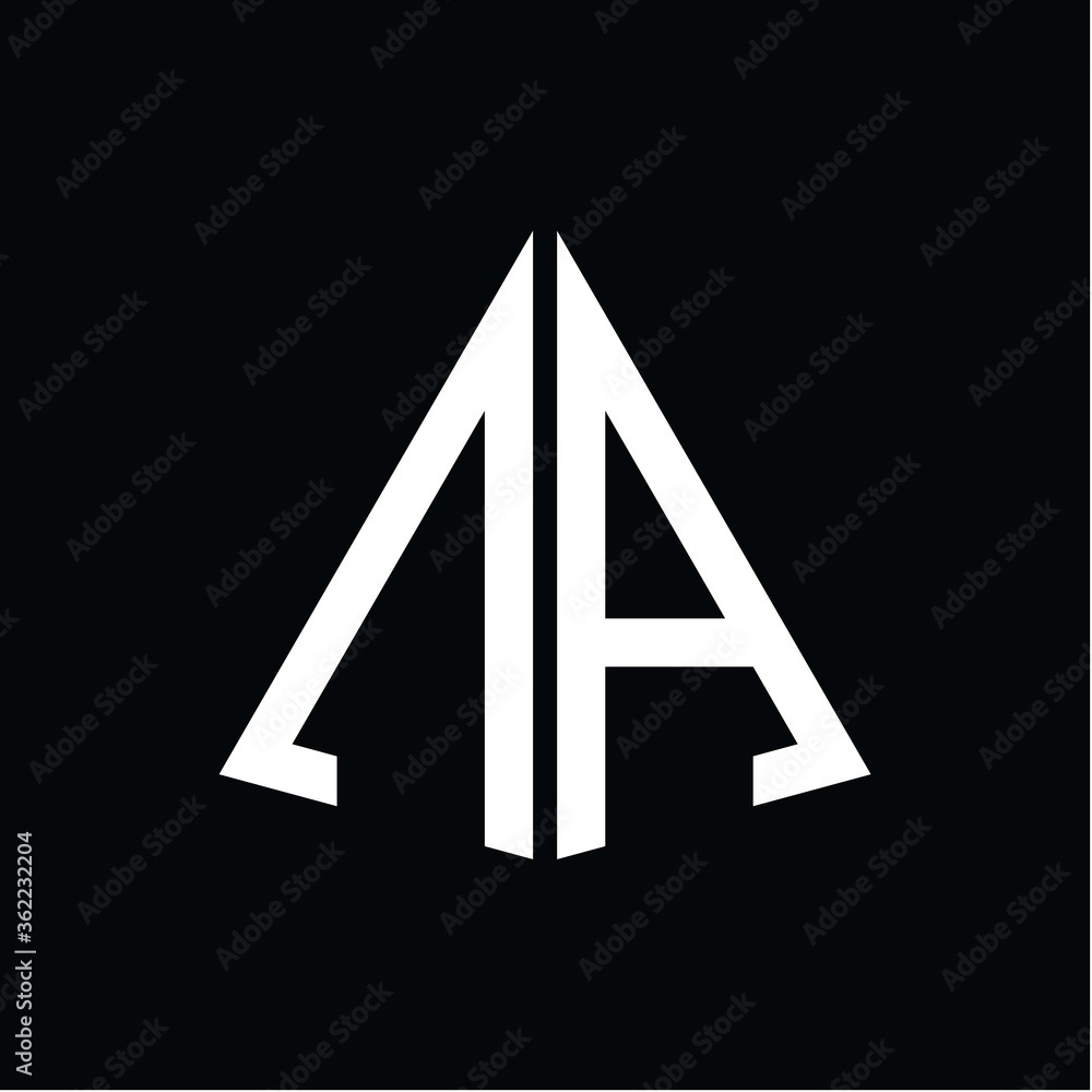 N A white triangle initials with a black background N A white triangle initials with a black background