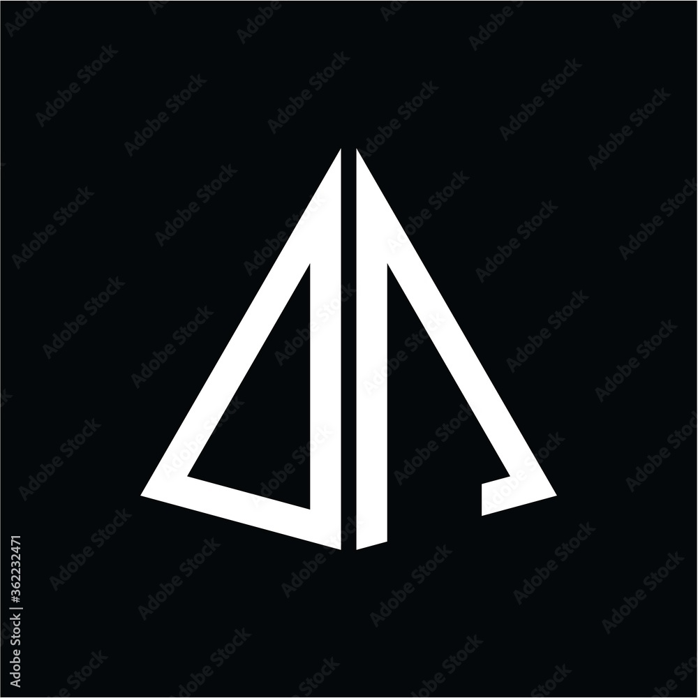 O N white triangle initials with a black background O N white triangle initials with a black background