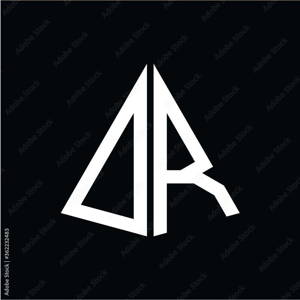 O R white triangle initials with a black background O R white triangle initials with a black background