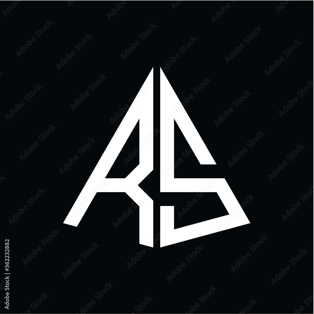 R S white triangle initials with a black background R S white triangle initials with a black background