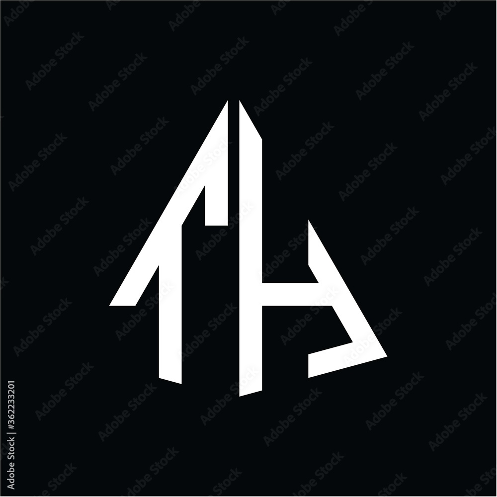 T H white triangle initials with a black background T H white triangle initials with a black background