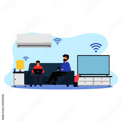 Flat vector illustration smarthome