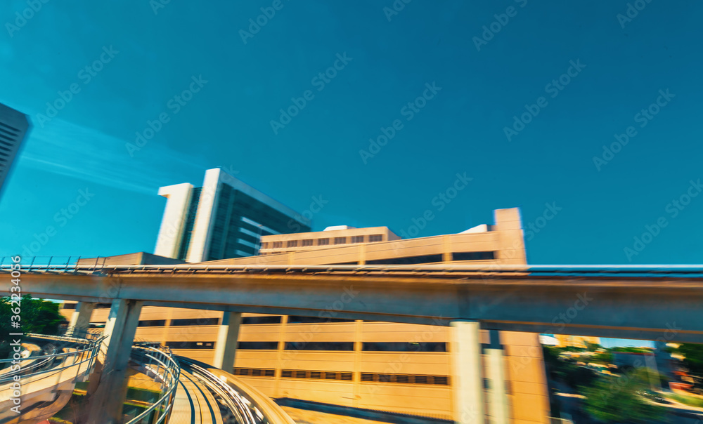 Miami Metro Mover Automated Train POV through the windshield Miami Metro Mover Automated Train POV through the windshield