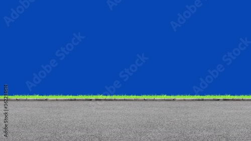 Wallpaper Mural road and grass on bluescreen. seamless loop animation. Torontodigital.ca