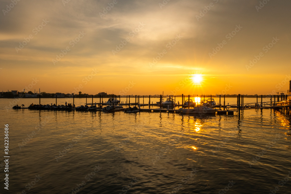 sunset at the pier