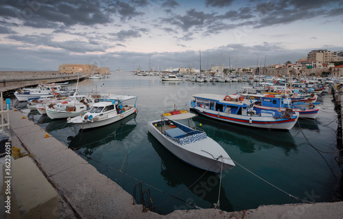 Boats and yachts in the Harbor of Heraklion